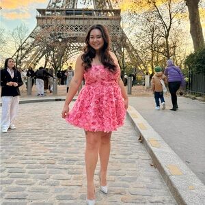 Dress The Population Pink Strapless Dress